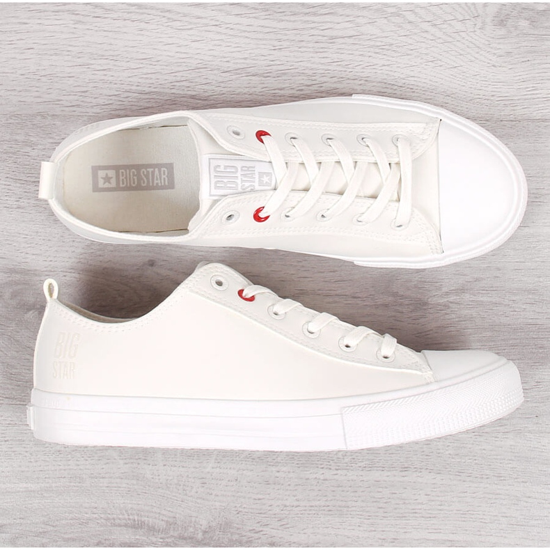Férfi fehér ekobőr alacsony szárú tornacipő Big Star JJ174006 1