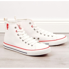 Férfi fehér ökobőr magasszárú tornacipő Big Star JJ174071 1