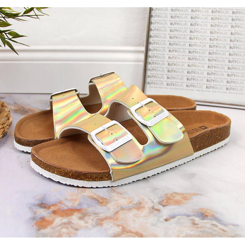 Női arany színű papucs csatos Big Star HH274896 aranysárga 1