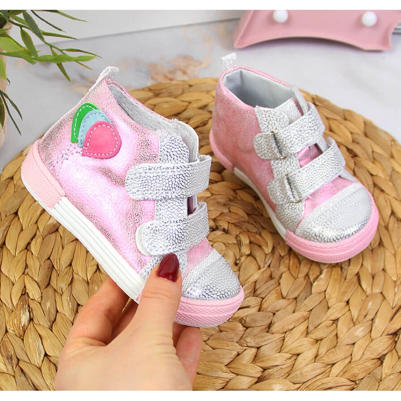 Lánycipő tépőzáras Kornecki 6790 rózsaszín 1