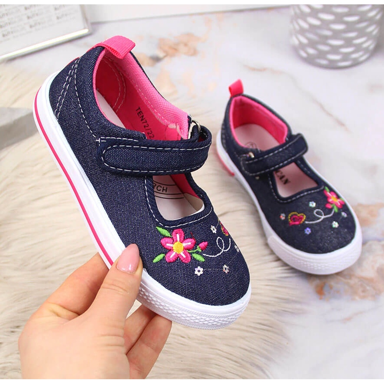 American Club farmer lány tornacipő sötétkék rózsaszín 1