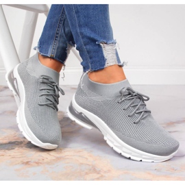 Női sportcipő szürke zokni Potocki 1