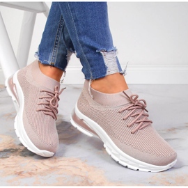 Női sportcipő, zokni, piszkos rózsaszín Potocki 1