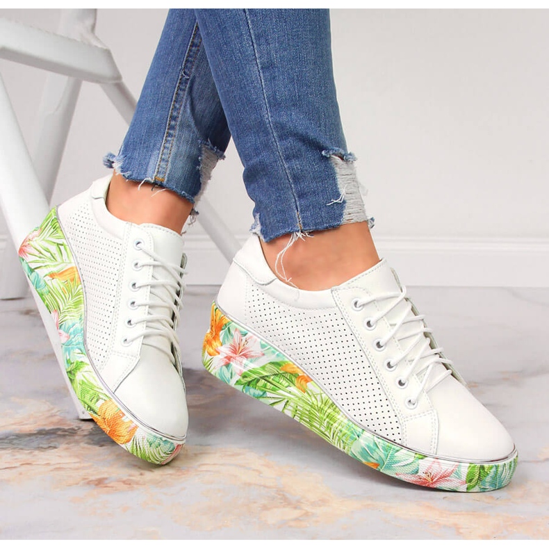 Női bőrcipő fehér Artiker éken 1