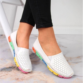 Kényelmes fehér Artiker bőr női cipő 1