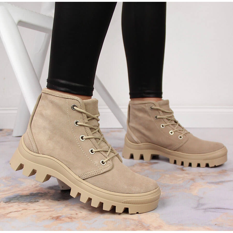 Bőr női bézs Filippo tornacipő 2