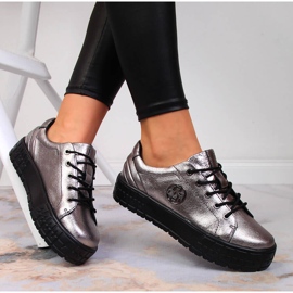 Női ezüst bőrcipő Filippo ezüst 1