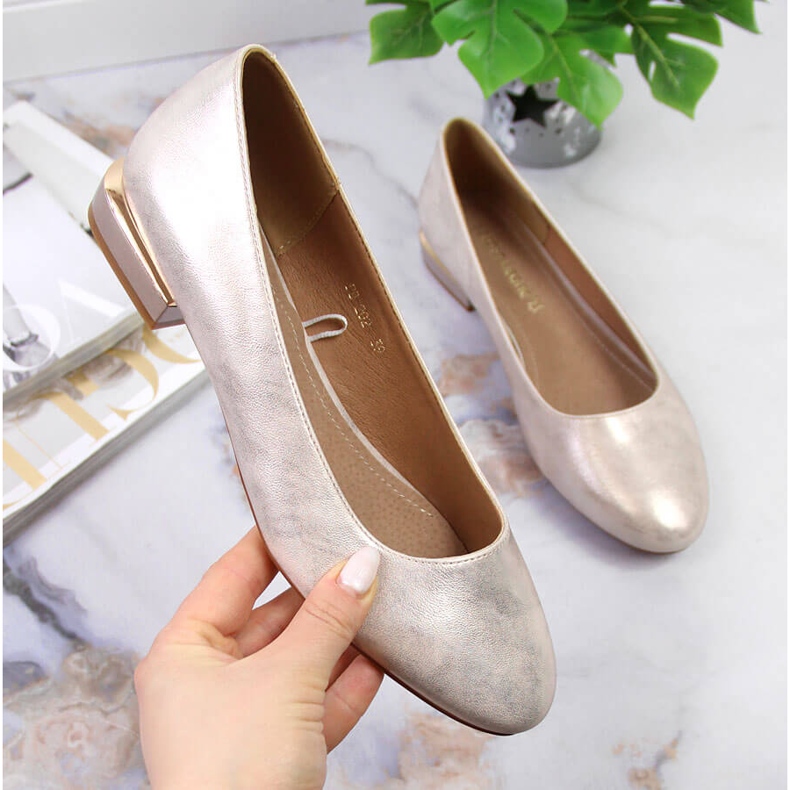 Női arany magassarkú balerinák Sergio Leone aranysárga 1