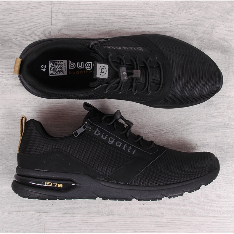 Fekete Bugatti férfi alkalmi cipő 1