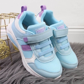 Lány sportcipő tépőzáras kék American Club-al 2