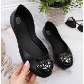 Meliski női balerina szívvel, fekete Zaxy JJ285046 2