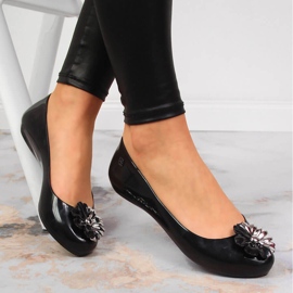 Meliski női balerina virággal, fekete Zaxy JJ285048 1