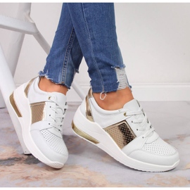 S.Barski Bőr női cipő ékekkel, fehér S. Barski 1