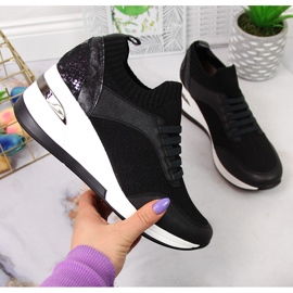 Női fekete ékcipő, fekete Artiker cipő 1