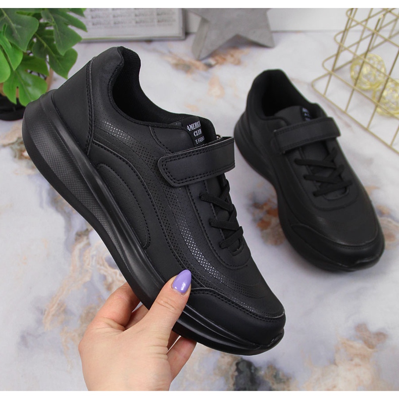 Fekete American Club tépőzáras sportcipő 1