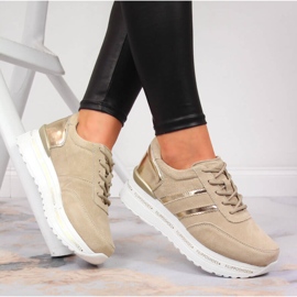 Női bőrcipők bézs Filippo platformon 1