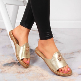 Női arany papucs Filippo díszítéssel aranysárga 1