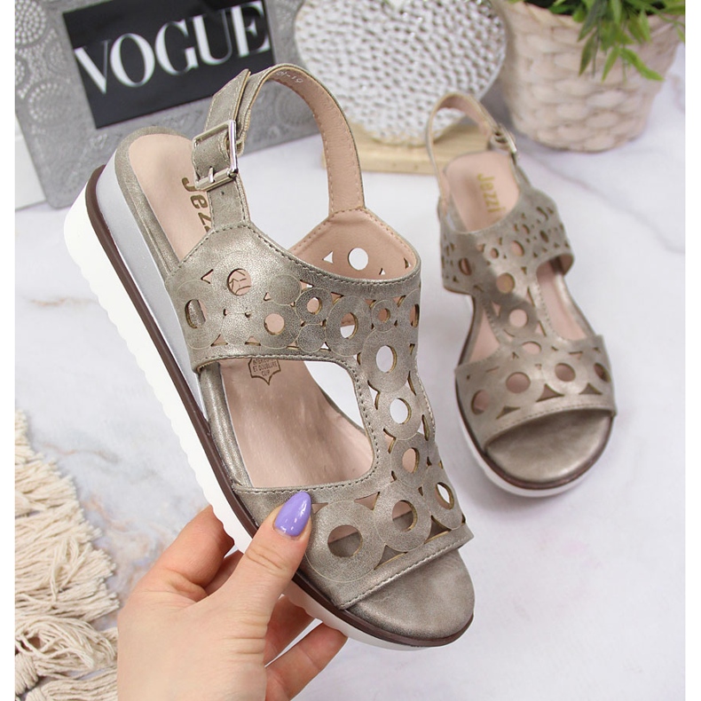 Női ékszandál Jezzi aranysárga 1