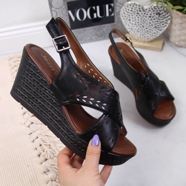 Női fekete ékszandál Jezzi 1