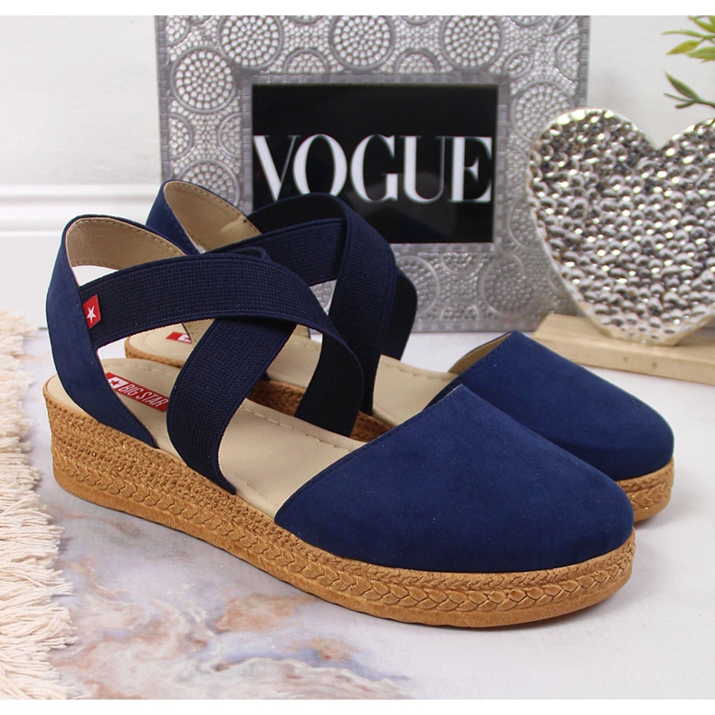 Big Star Női sötétkék szandál gumiszalaggal JJ276037 2