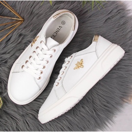 Női bőrcipő fehér Vinceza platformmal 2