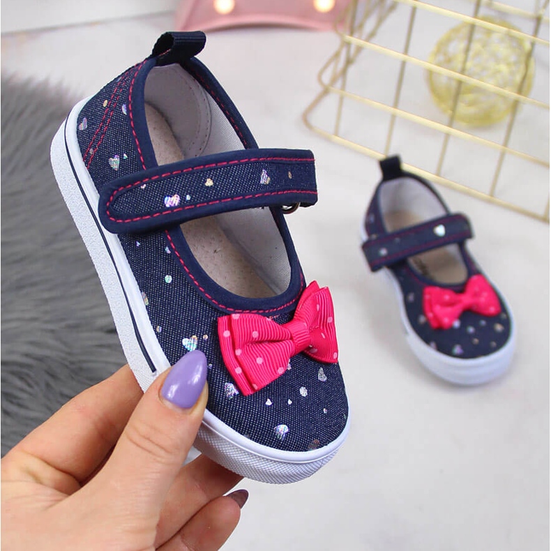 Lány balerinák tépőzáras Atletico sötétkék 1