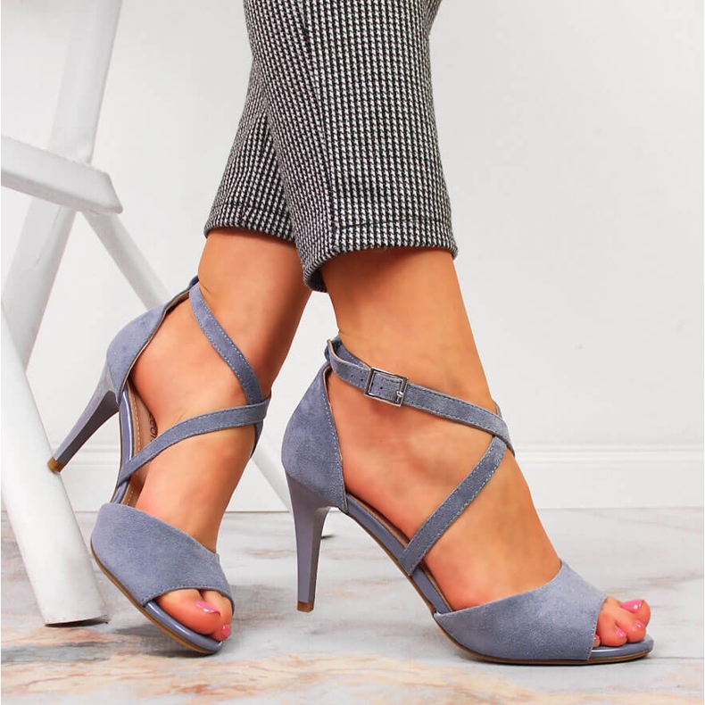 Női szandál magas sarkú kék Sergio Leone-on 1