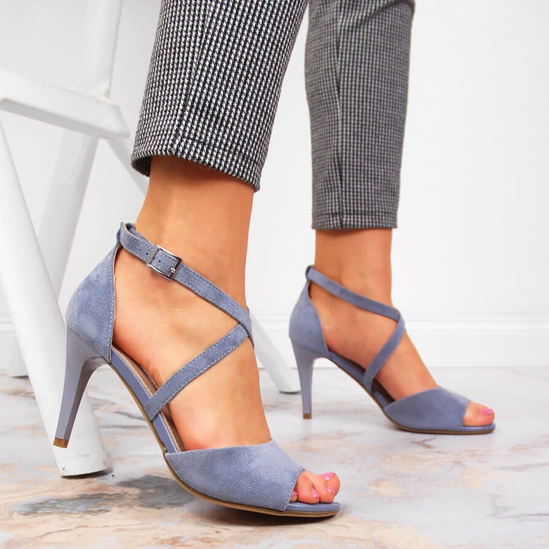 Női szandál magas sarkú kék Sergio Leone-on 2