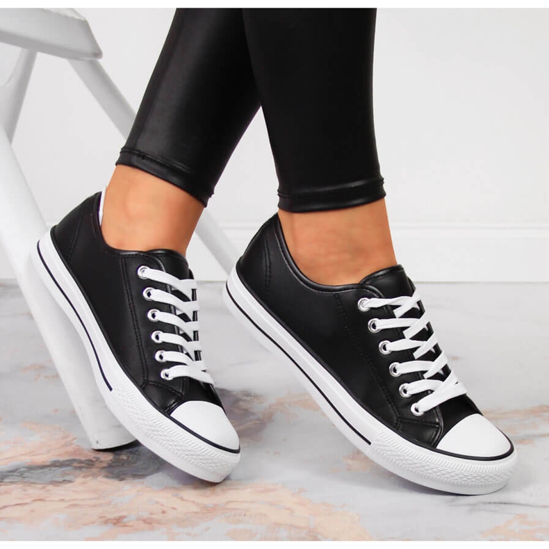 Atletico fekete eko bőr alacsony tornacipő 1