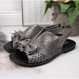 Női szandál grafit Jezzi masnival sokszínű szürke 2