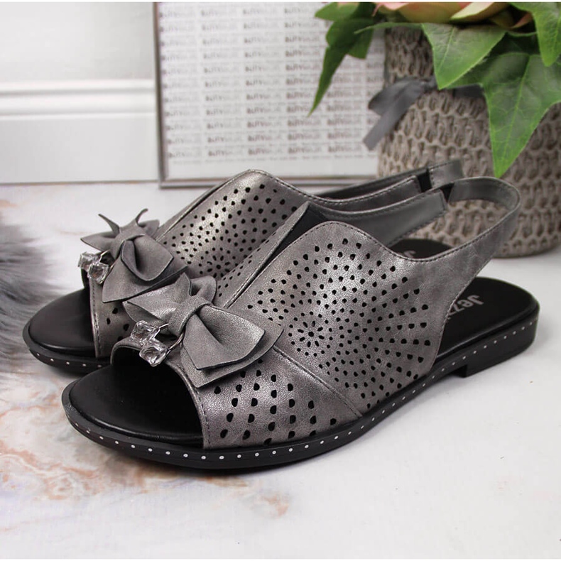 Női szandál grafit Jezzi masnival sokszínű szürke 2