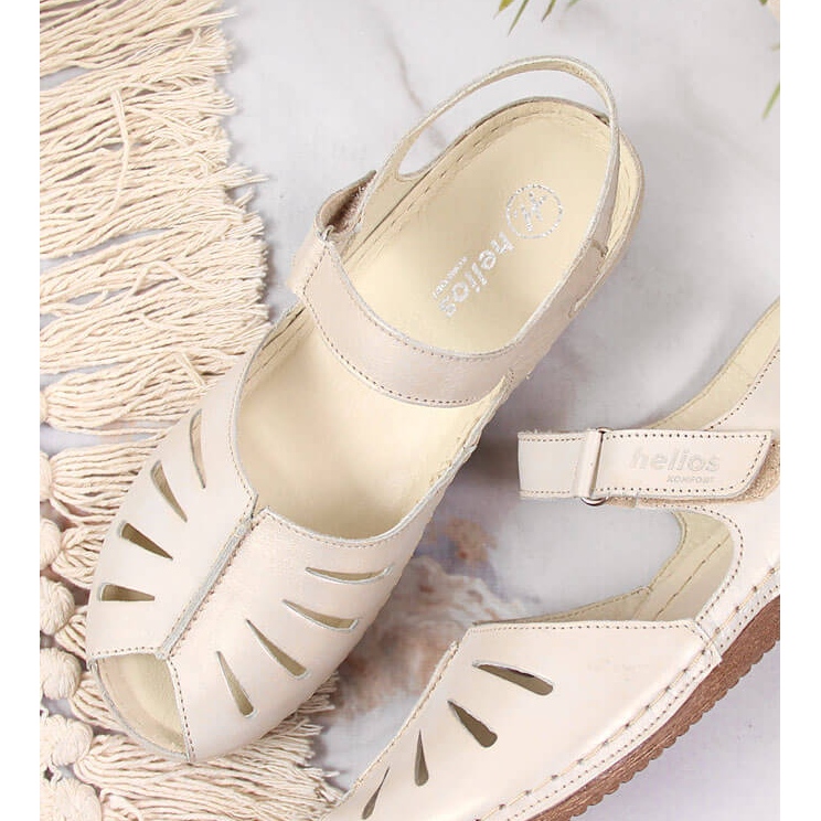 Női bőr szandál arany éken Helios 4009 aranysárga 2