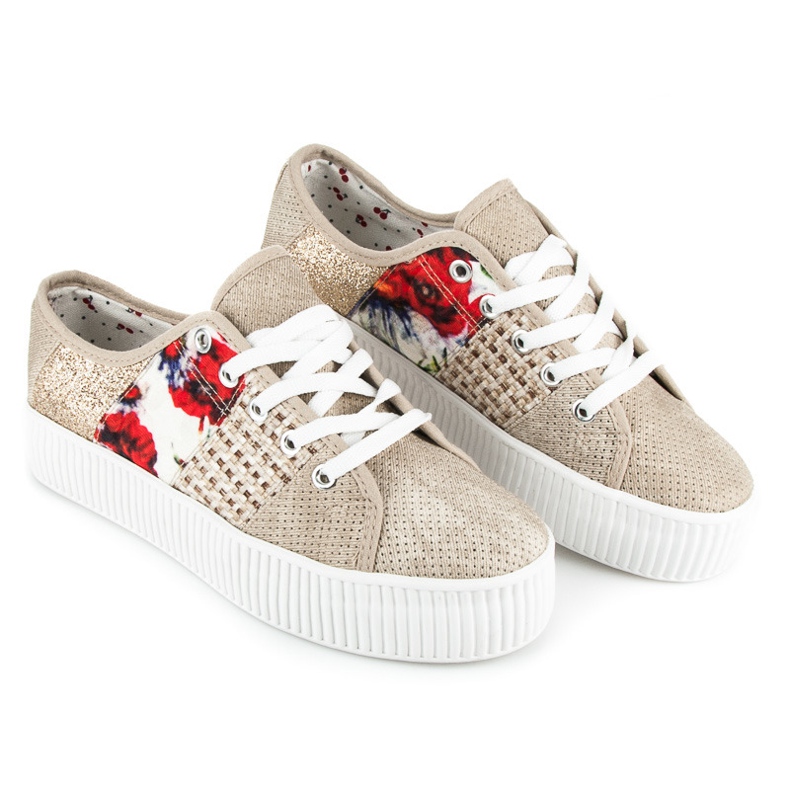 Kylie Női tornacipők a platformon barna 1