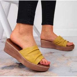 Sárga női Filippo ékpapucs 2