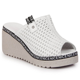 Női bőr papucs fehér Artiker éken 1