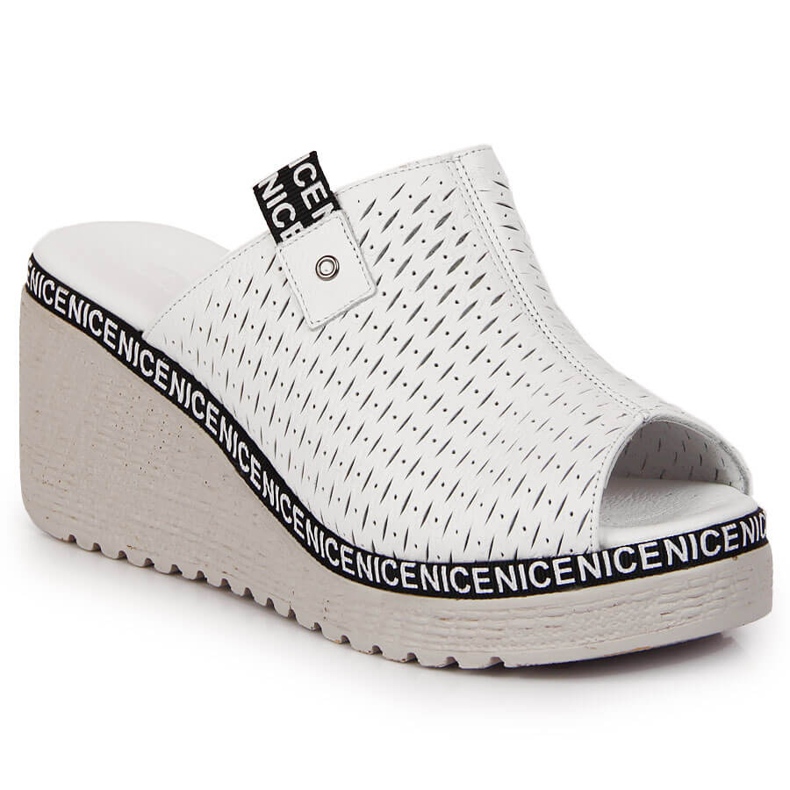 Női bőr papucs fehér Artiker éken 1