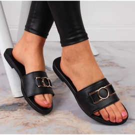 Női papucs fekete Jezzi díszítéssel 1