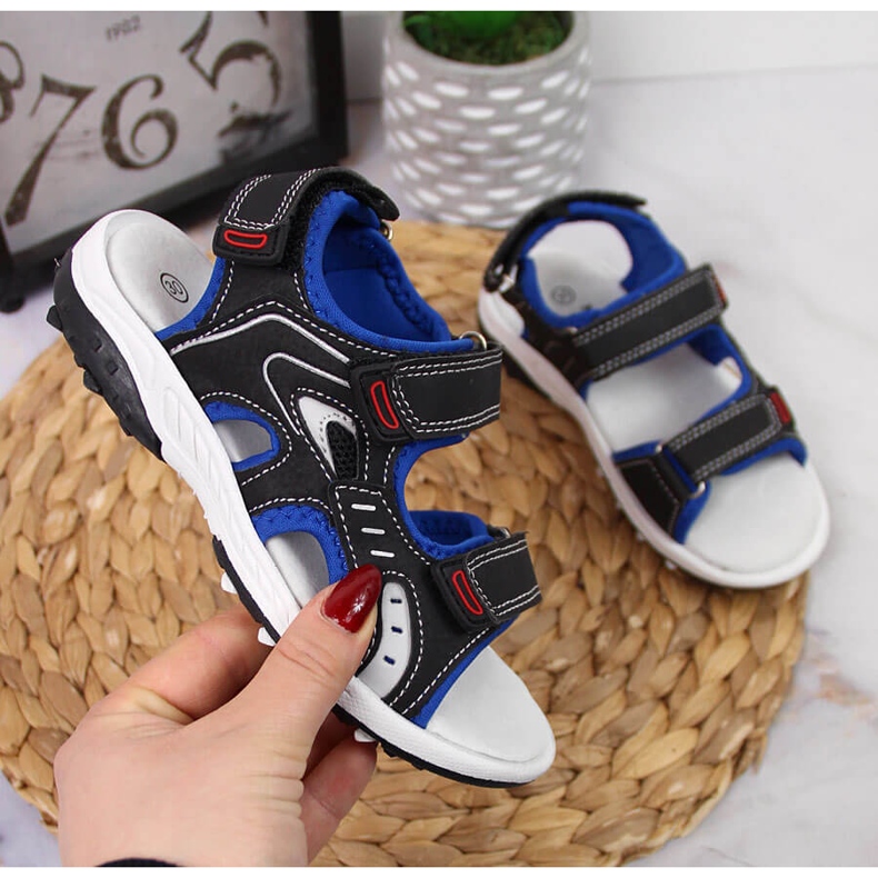 Fekete American Club fiú szandál tépőzárral 1