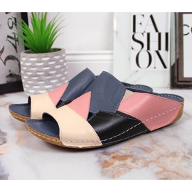 Kényelmes színes Artiker bőr női papucs sokszínű 2