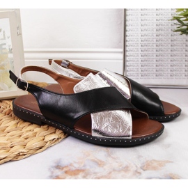 Női fekete és ezüst Jezzi szandál 2