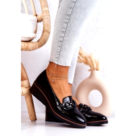 Vinceza Lakkbőr ékcipő fekete dallamok 1