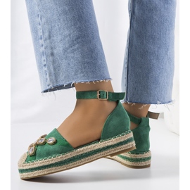 Zöld espadrillák Taimi cirkóniával 1