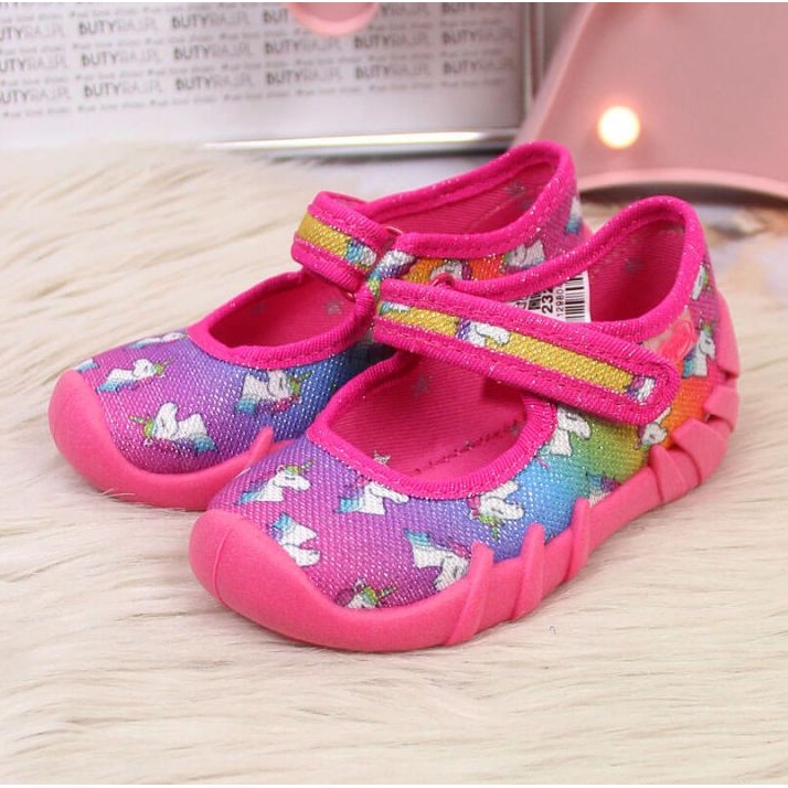 Rózsaszín tépőzáras balerina papucs Jr. Befado 2