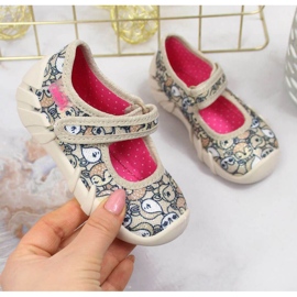 Balerina papucs tépőzáras bézs Jr. Befadoval 1