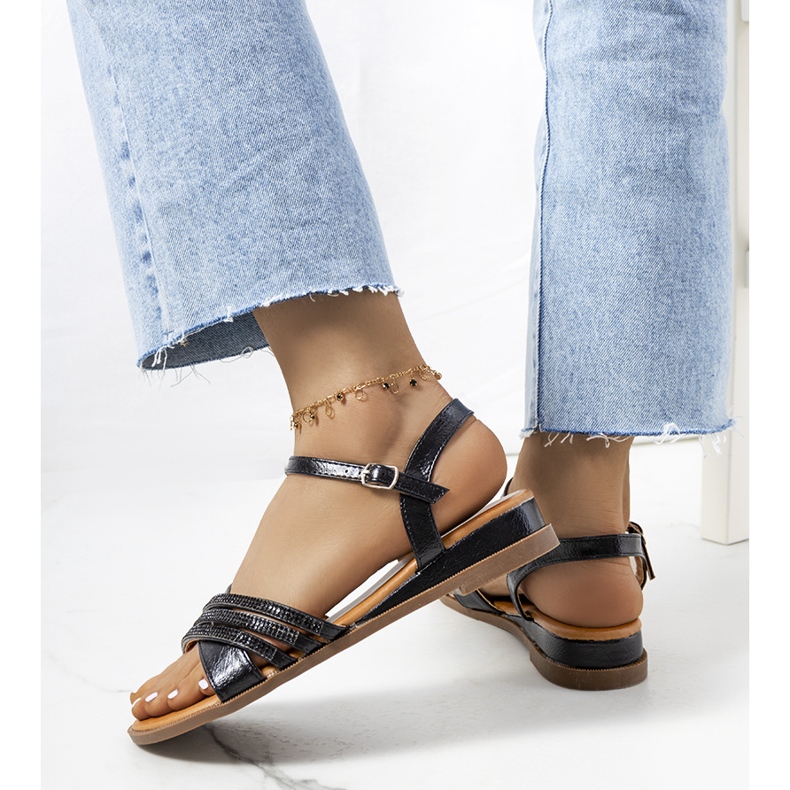 Fekete szandál Parade cirkóniával 1