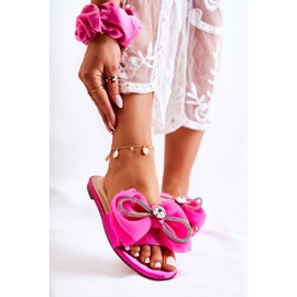 PS1 Női papucs dekoratív fukszia masnival rózsaszín 1 PS1 Női papucs dekoratív fukszia masnival rózsaszín 1