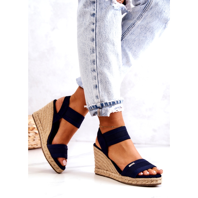 Női szandál Wedge Big Star JJ274977 sötétkék színű 3