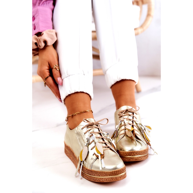 Maciejka 04550-25 Arany bőrcipő aranysárga 5