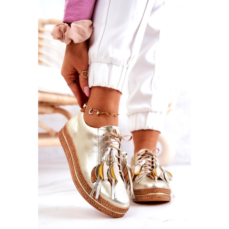 Maciejka 04550-25 Arany bőrcipő aranysárga 2