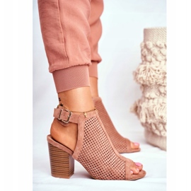 FB1 Női áttört csizma Peep Toe Pink Paradise barna 3 FB1 Női áttört csizma Peep Toe Pink Paradise barna 3